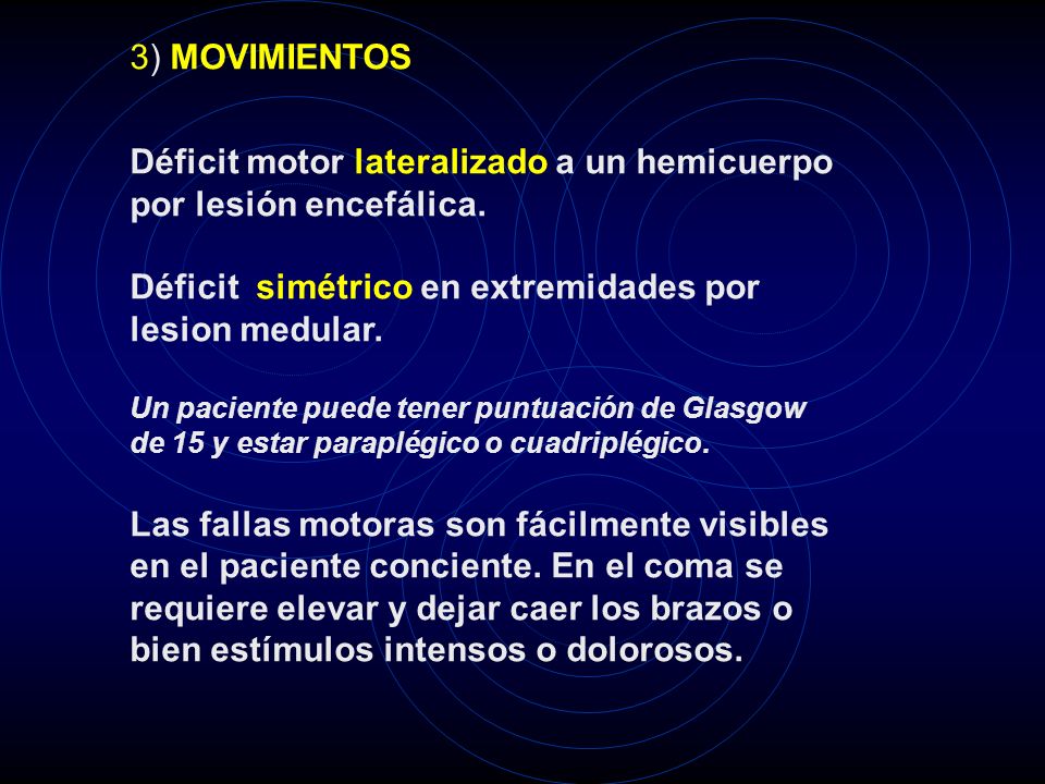 Déficit motor lateralizado a un hemicuerpo por lesión encefálica.