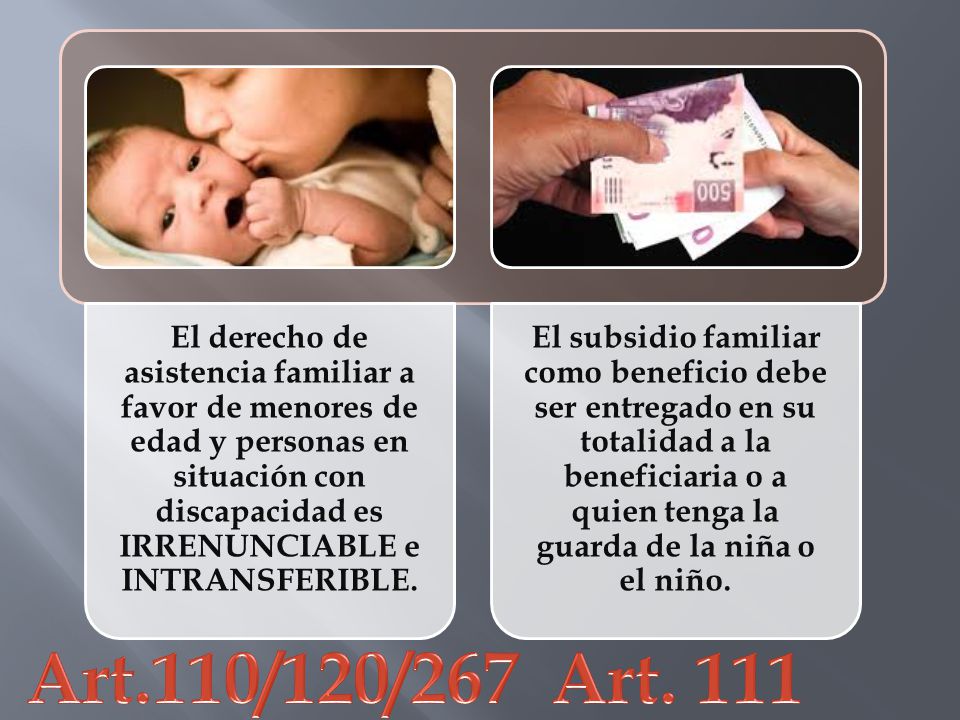 El derecho de asistencia familiar a favor de menores de edad y personas en situación con discapacidad es IRRENUNCIABLE e INTRANSFERIBLE.