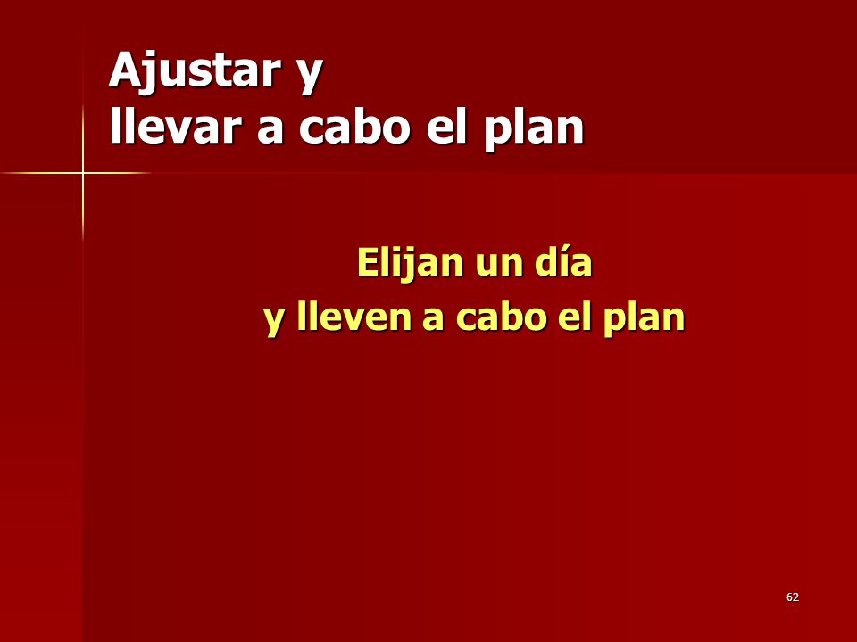 Ajustar y llevar a cabo el plan