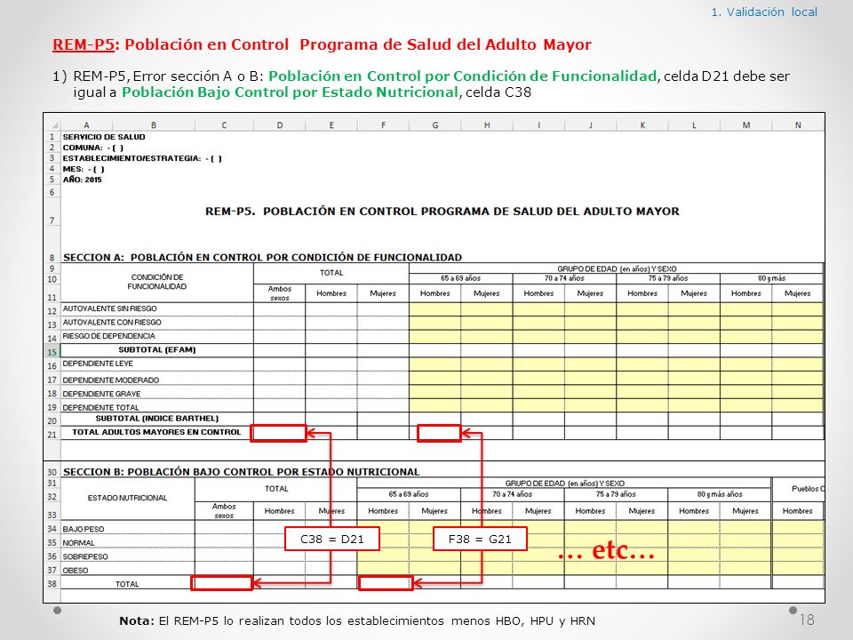 … etc… REM-P5: Población en Control Programa de Salud del Adulto Mayor