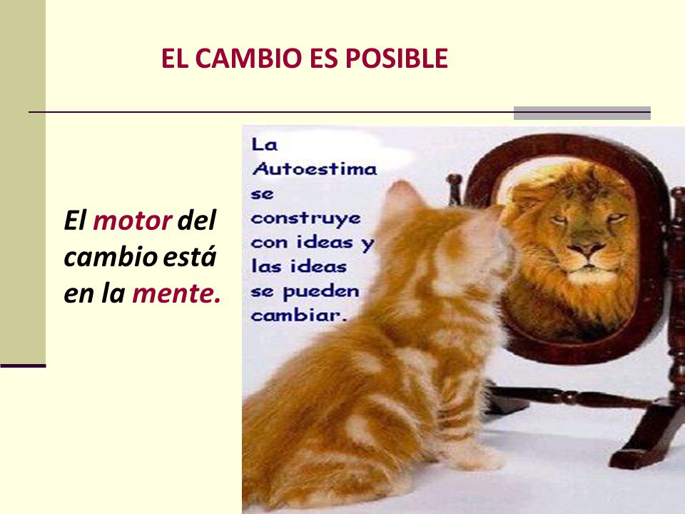 EL CAMBIO ES POSIBLE El motor del cambio está en la mente.