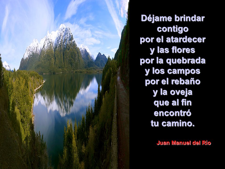 Déjame brindar contigo por el atardecer y las flores por la quebrada