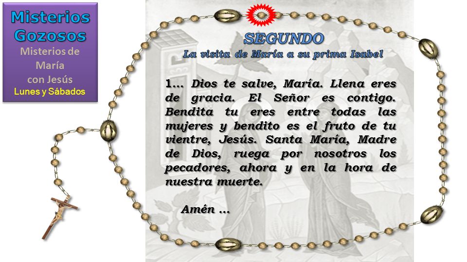 Misterios de María con Jesús La visita de María a su prima Isabel