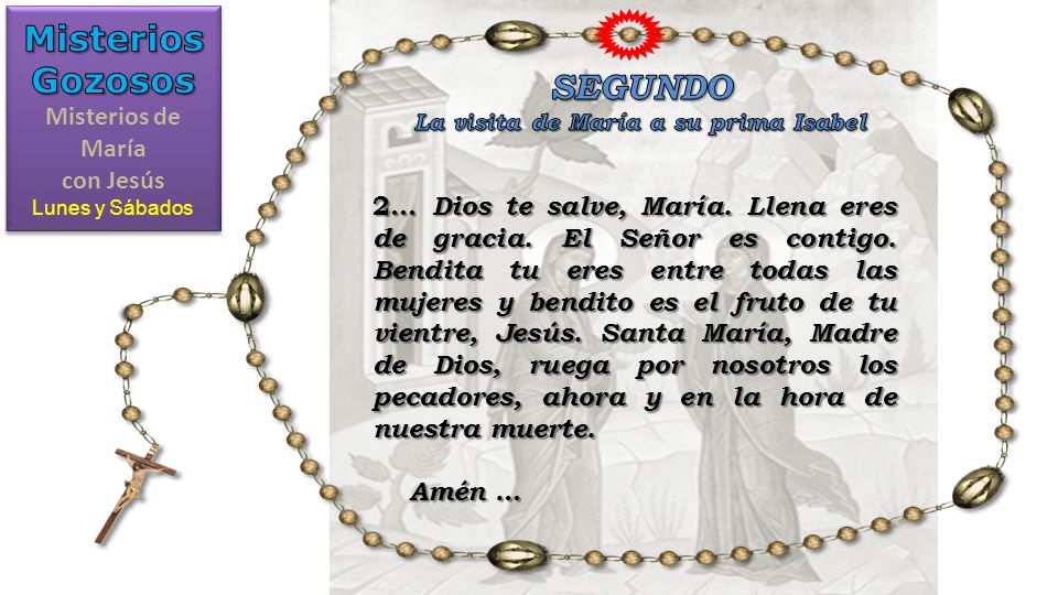 Misterios de María con Jesús La visita de María a su prima Isabel