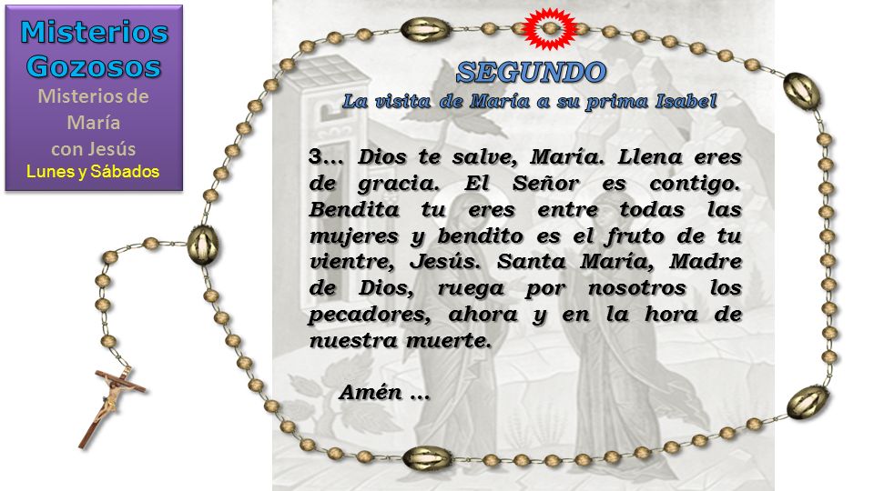 Misterios de María con Jesús La visita de María a su prima Isabel