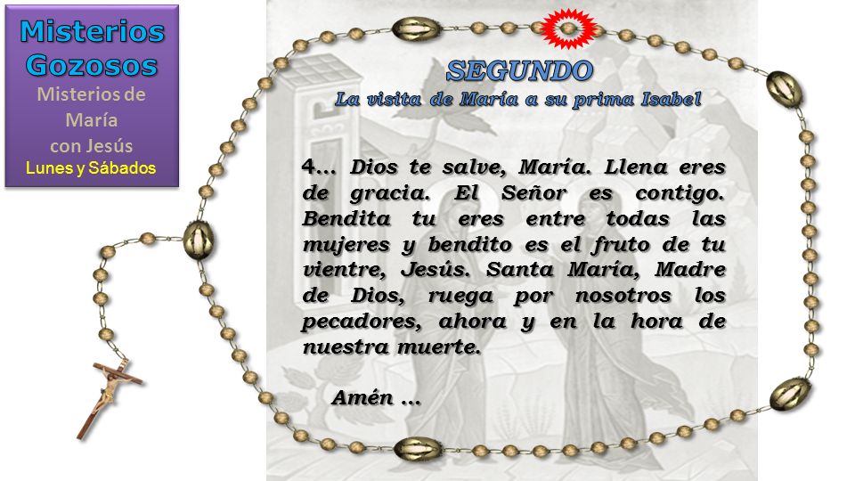 Misterios de María con Jesús La visita de María a su prima Isabel
