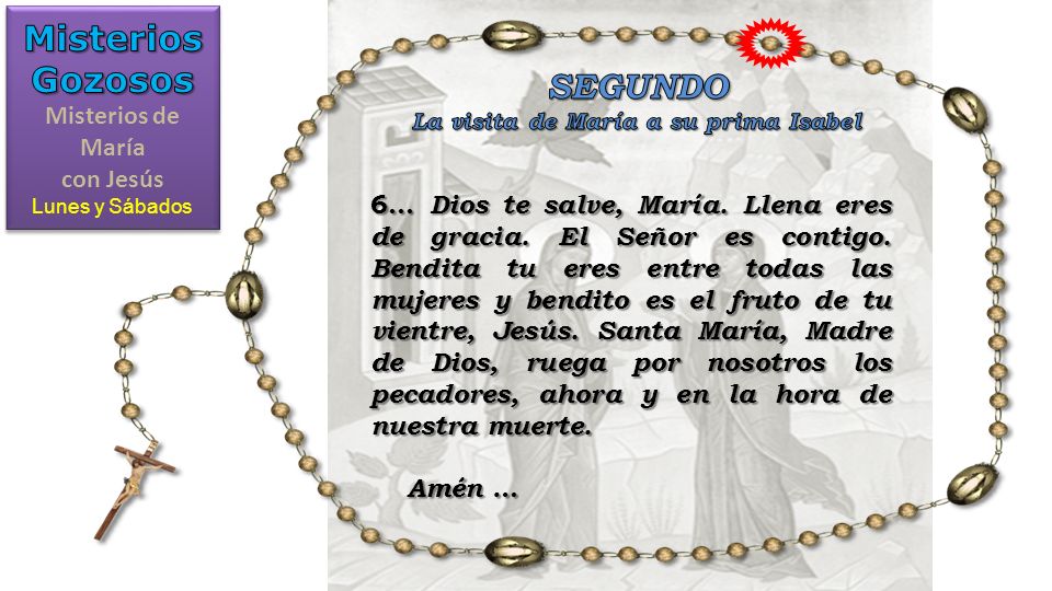 Misterios de María con Jesús La visita de María a su prima Isabel