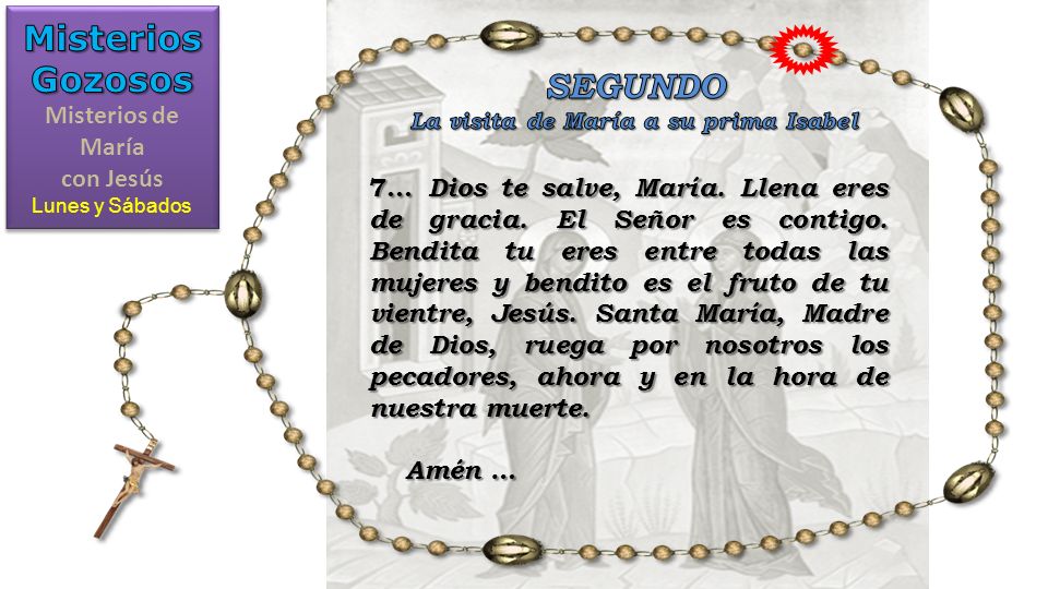 Misterios de María con Jesús La visita de María a su prima Isabel