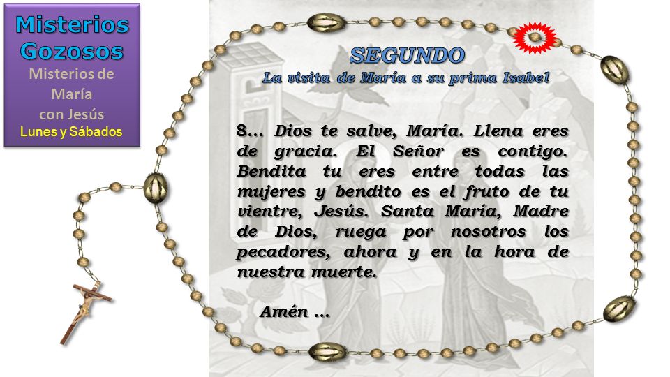 Misterios de María con Jesús La visita de María a su prima Isabel