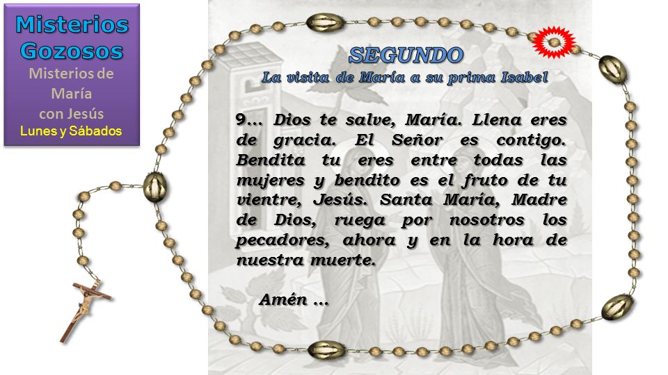 Misterios de María con Jesús La visita de María a su prima Isabel