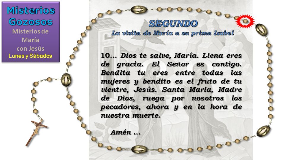 Misterios de María con Jesús La visita de María a su prima Isabel