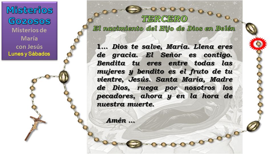 Misterios de María con Jesús El nacimiento del Hijo de Dios en Belén