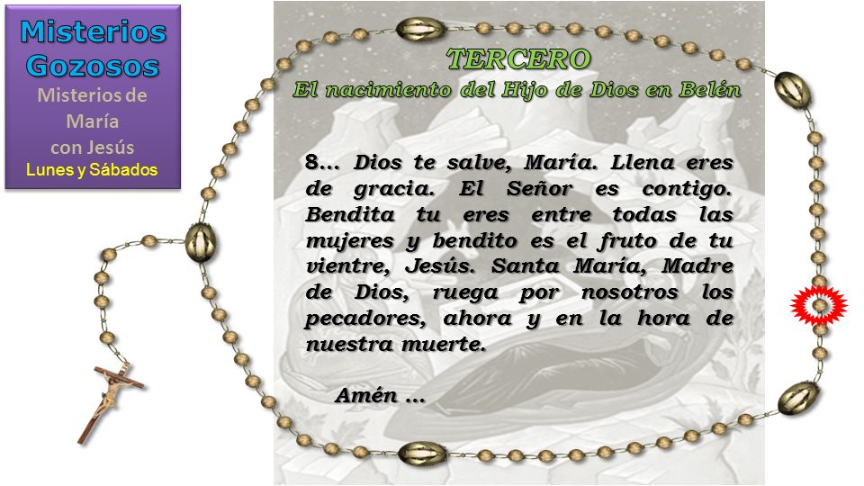 Misterios de María con Jesús El nacimiento del Hijo de Dios en Belén