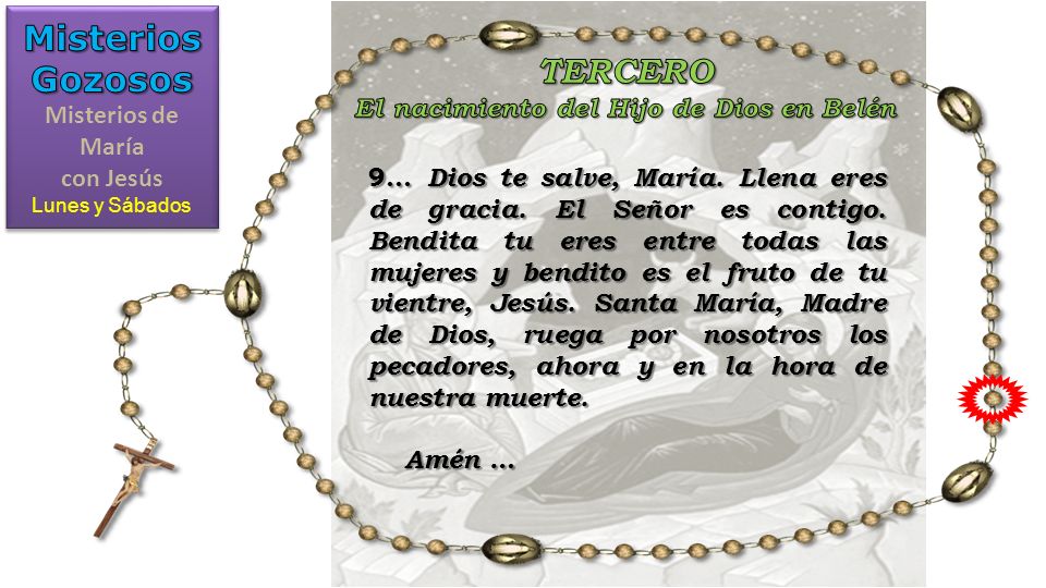 Misterios de María con Jesús El nacimiento del Hijo de Dios en Belén