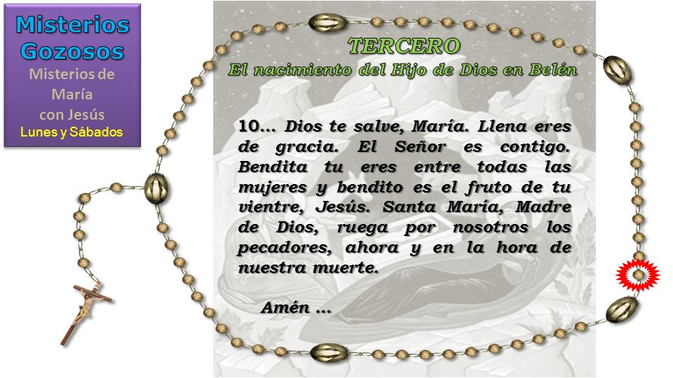 Misterios de María con Jesús El nacimiento del Hijo de Dios en Belén