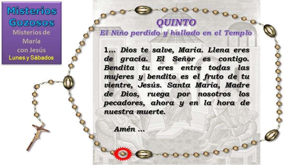 Misterios de María con Jesús El Niño perdido y hallado en el Templo