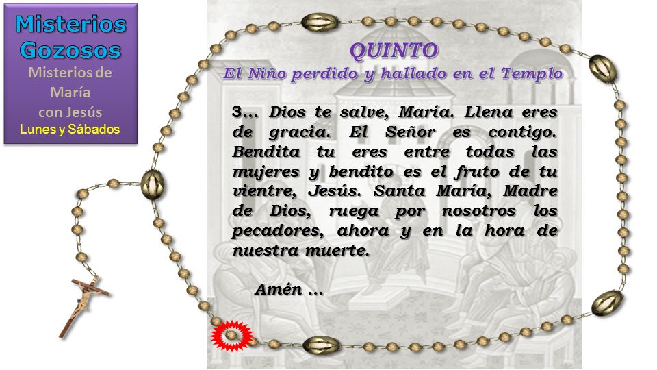 Misterios de María con Jesús El Niño perdido y hallado en el Templo