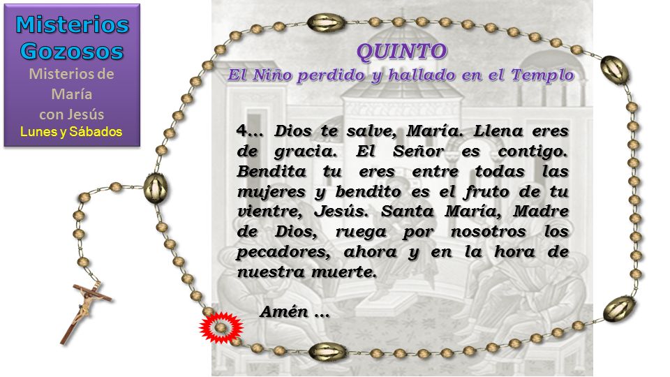 Misterios de María con Jesús El Niño perdido y hallado en el Templo