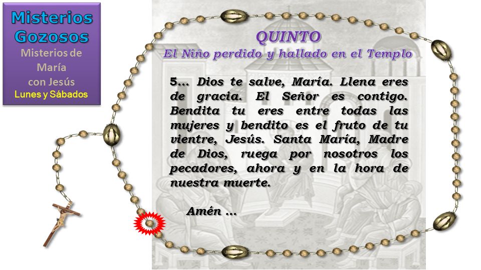 Misterios de María con Jesús El Niño perdido y hallado en el Templo