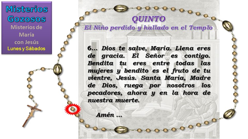 Misterios de María con Jesús El Niño perdido y hallado en el Templo
