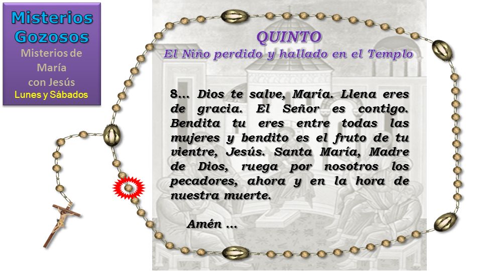 Misterios de María con Jesús El Niño perdido y hallado en el Templo
