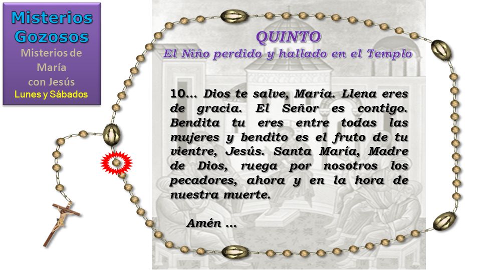 Misterios de María con Jesús El Niño perdido y hallado en el Templo