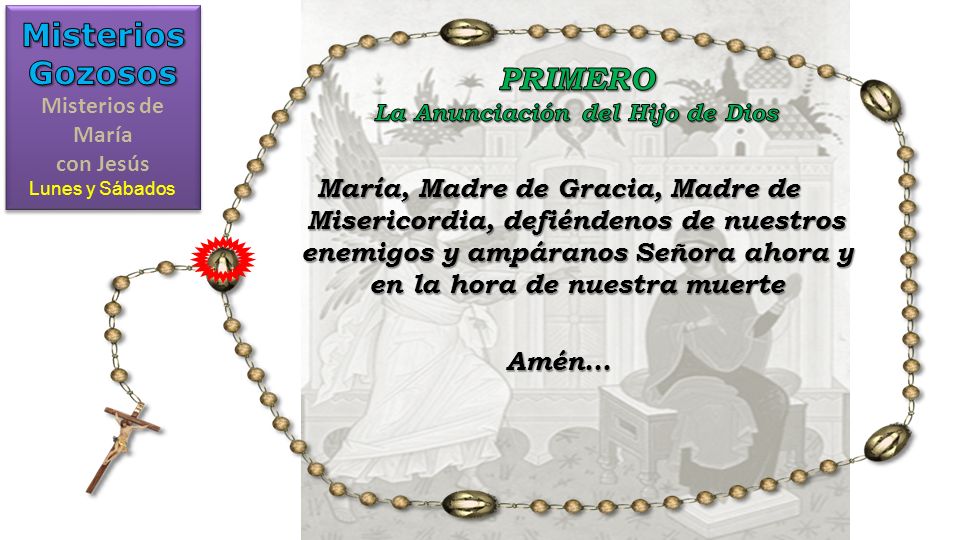 Misterios de María con Jesús La Anunciación del Hijo de Dios