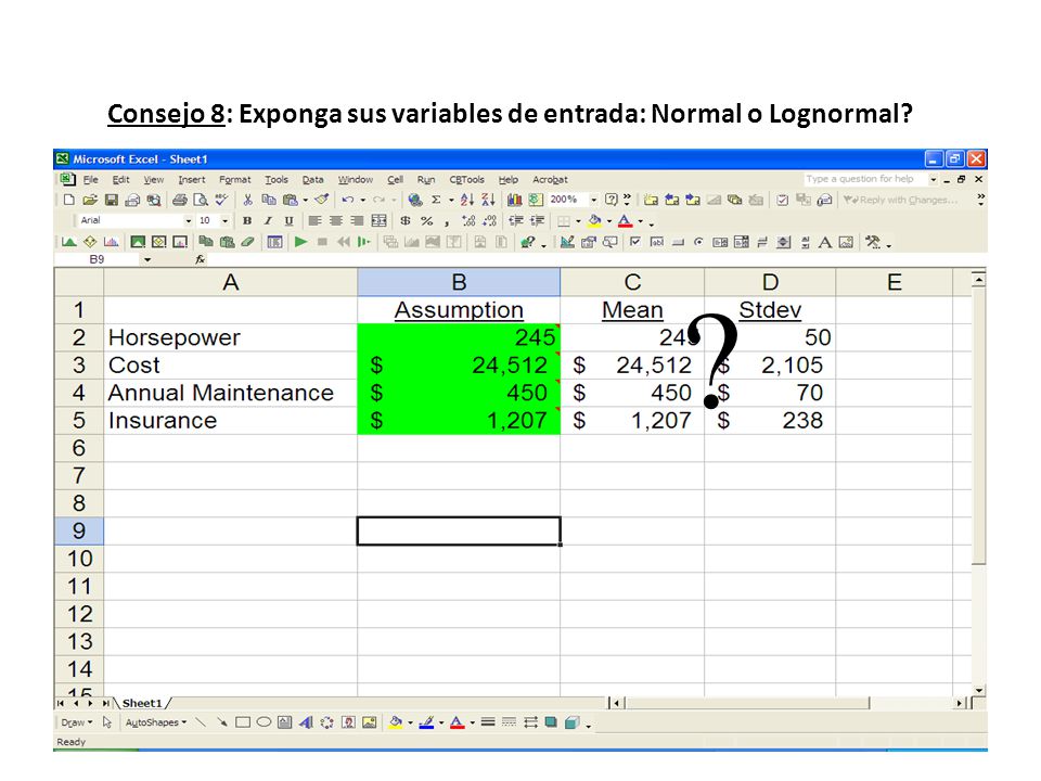 Consejo 8: Exponga sus variables de entrada: Normal o Lognormal