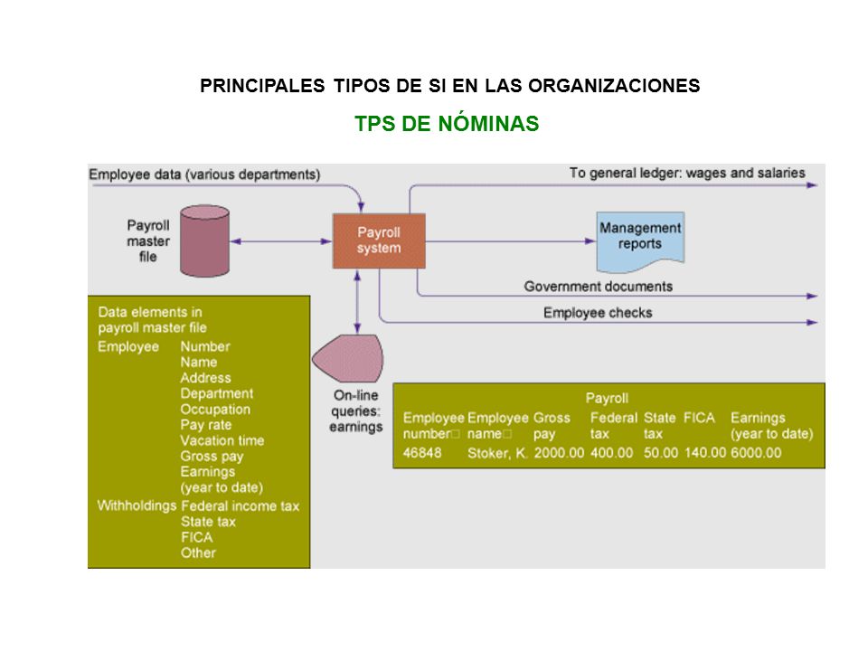 PRINCIPALES TIPOS DE SI EN LAS ORGANIZACIONES