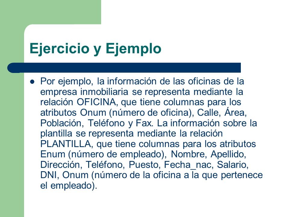 Ejercicio y Ejemplo