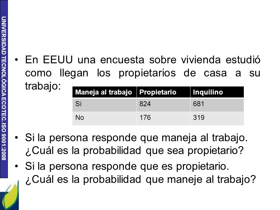 En EEUU una encuesta sobre vivienda estudió como llegan los propietarios de casa a su trabajo: