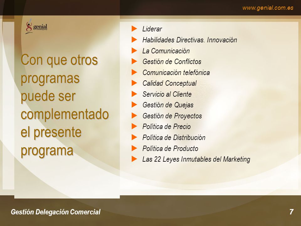 Con que otros programas puede ser complementado el presente programa