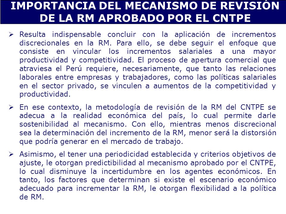IMPORTANCIA DEL MECANISMO DE REVISIÓN DE LA RM APROBADO POR EL CNTPE
