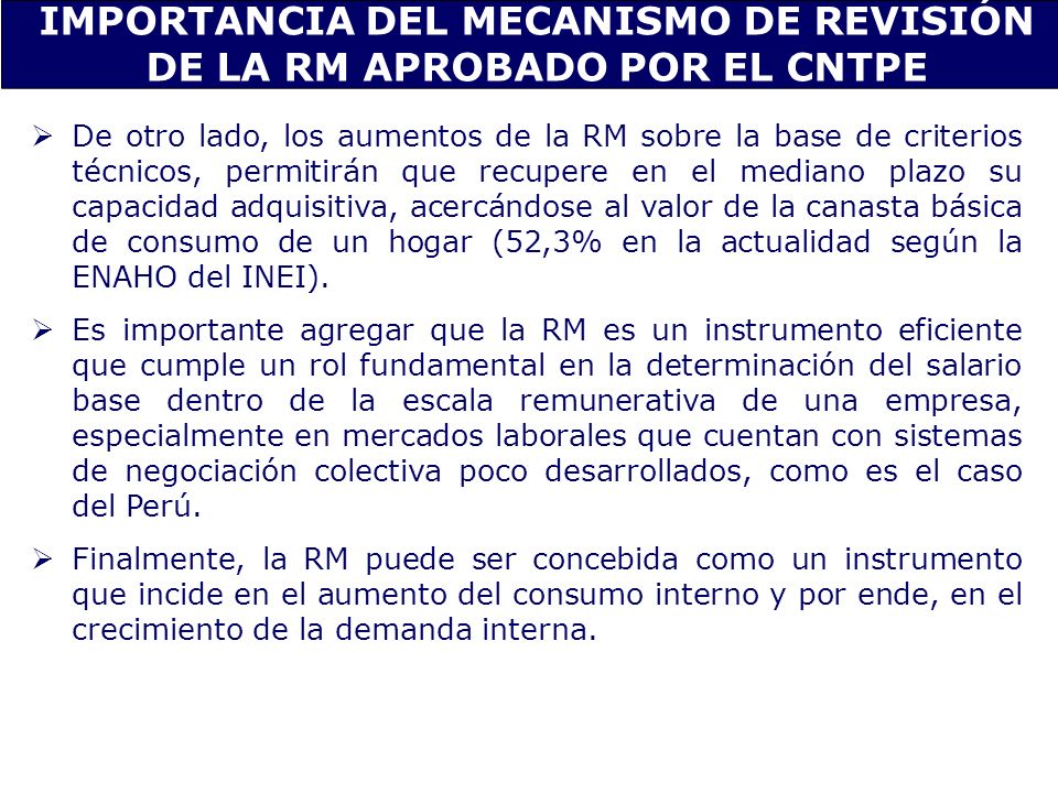IMPORTANCIA DEL MECANISMO DE REVISIÓN DE LA RM APROBADO POR EL CNTPE