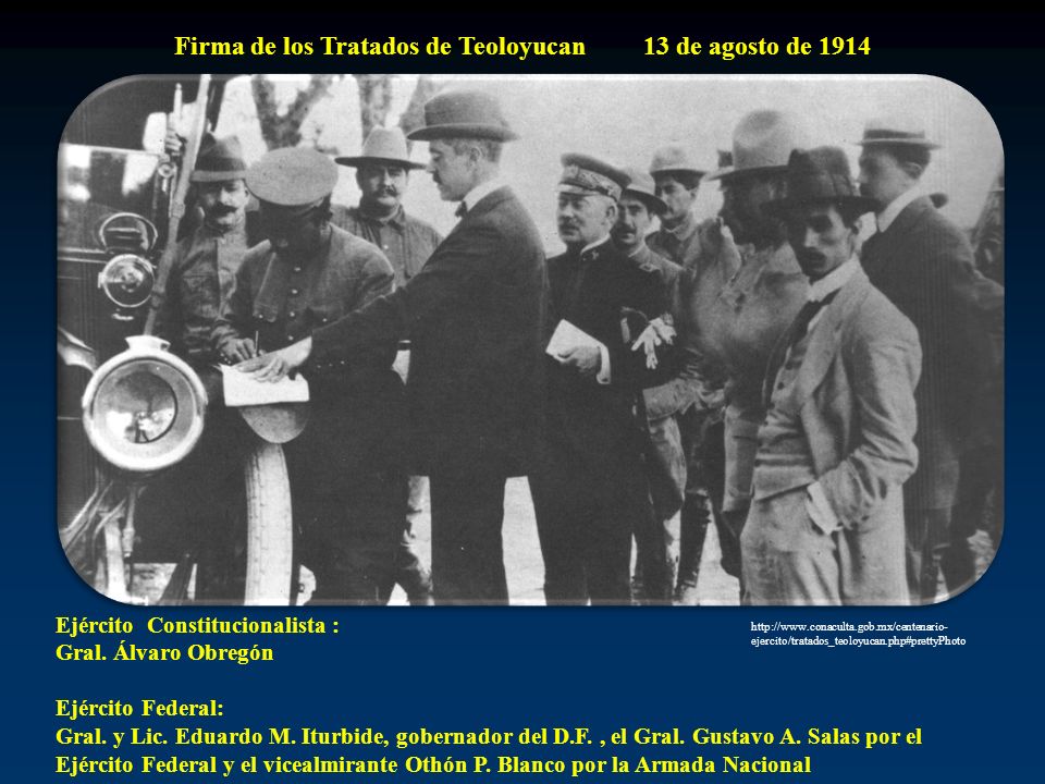 Firma de los Tratados de Teoloyucan 13 de agosto de 1914