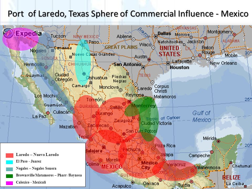 Port of Laredo, Texas Sphere of Commercial Influence - Mexico
