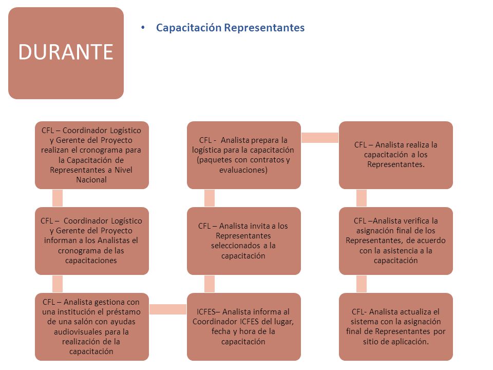 CFL – Analista realiza la capacitación a los Representantes.
