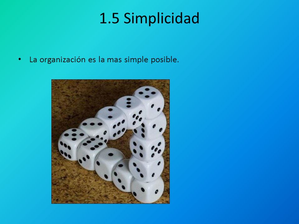 1.5 Simplicidad La organización es la mas simple posible.
