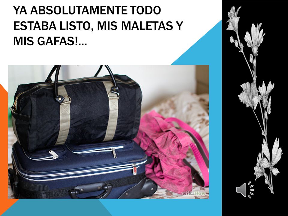 Ya absolutamente todo estaba listo, mis maletas y mis gafas!...