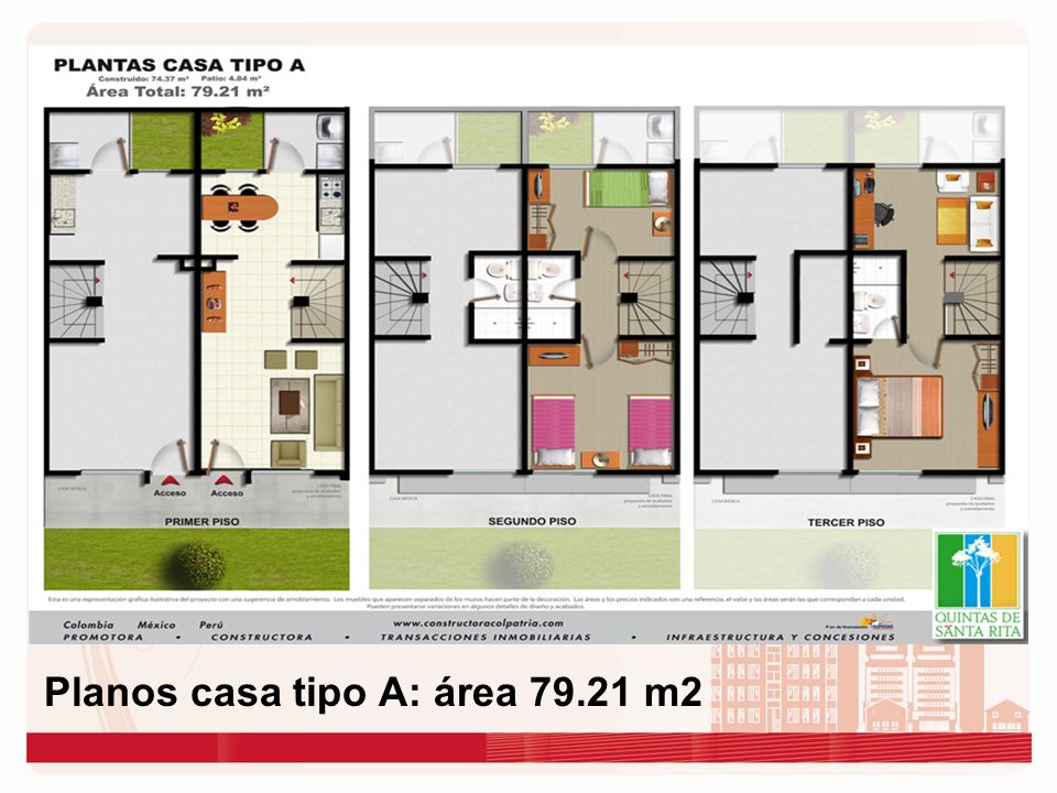 Planos casa tipo A: área m2