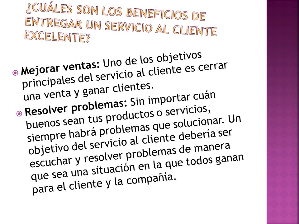 ¿Cuáles son los beneficios de entregar un servicio al cliente excelente