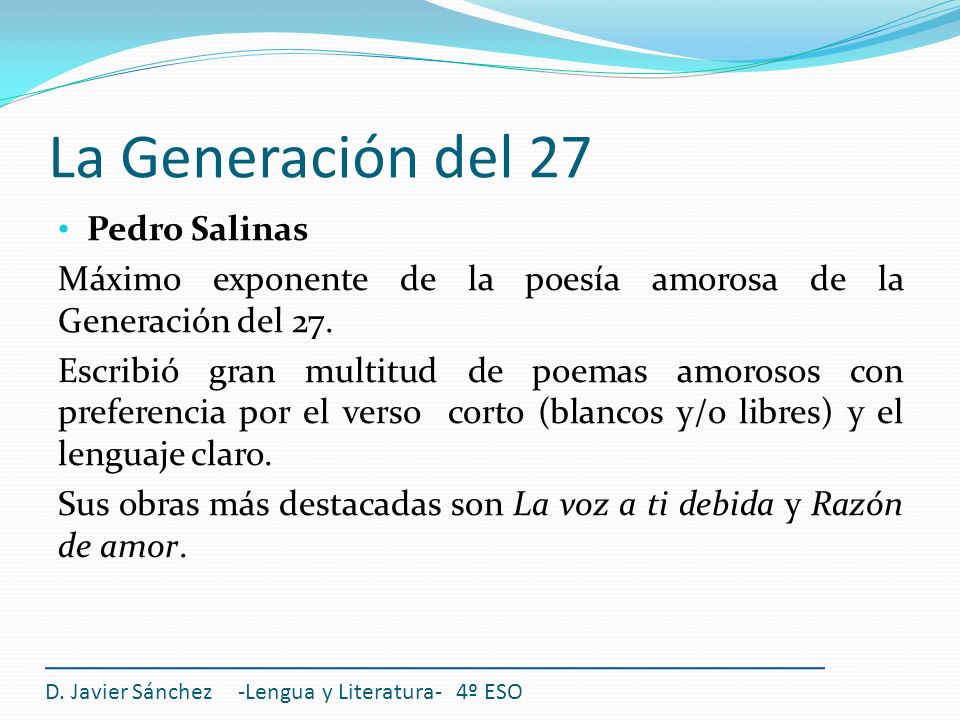 La Generación del 27 Pedro Salinas