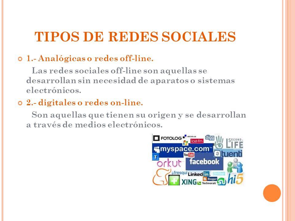 TIPOS DE REDES SOCIALES