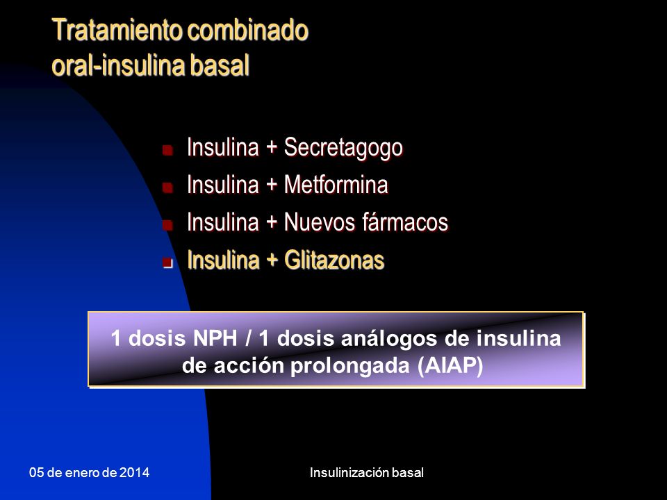 1 dosis NPH / 1 dosis análogos de insulina de acción prolongada (AIAP)