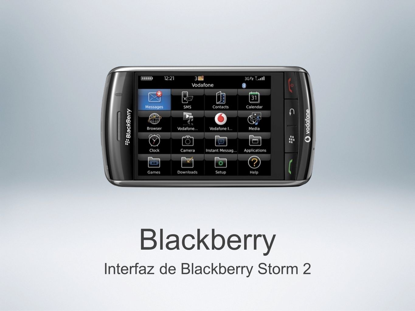 Interfaz de Blackberry Storm 2