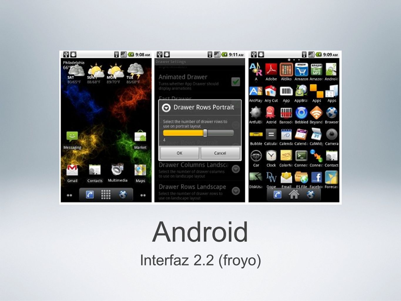 Android Interfaz 2.2 (froyo)