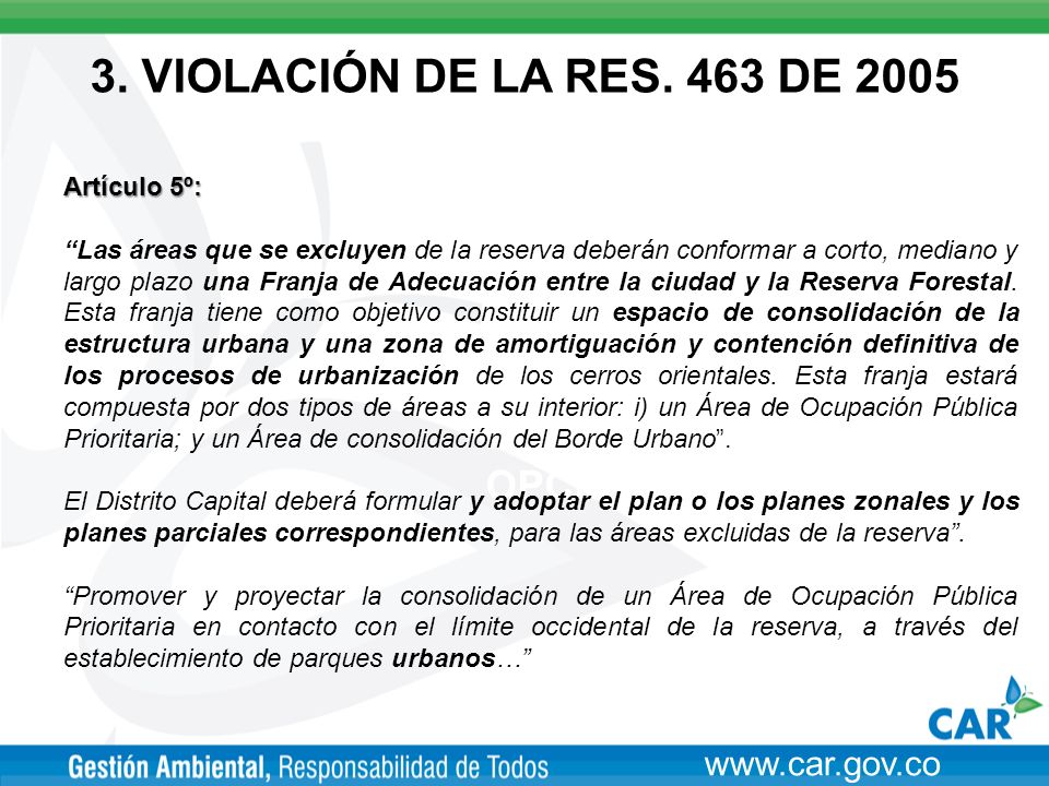 3. VIOLACIÓN DE LA RES. 463 DE 2005 IMAGEN OPCIONAL