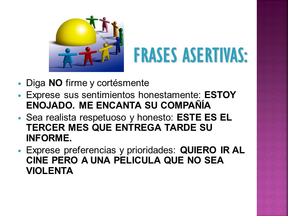 FRASES ASERTIVAS: Diga NO firme y cortésmente