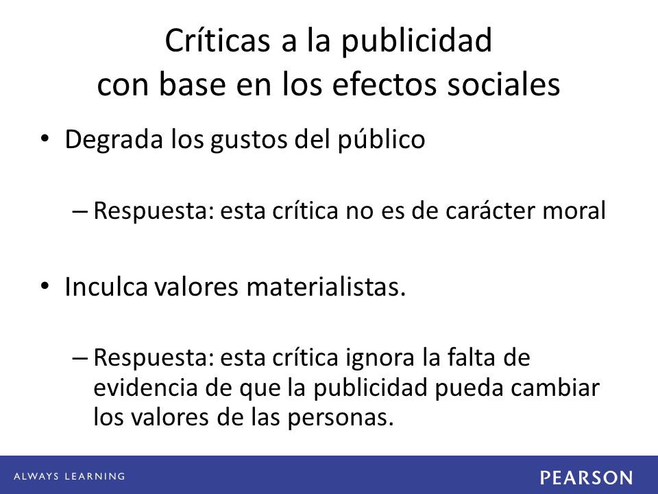 Críticas a la publicidad con base en los efectos sociales