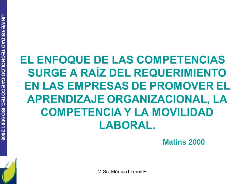 EL ENFOQUE DE LAS COMPETENCIAS SURGE A RAÍZ DEL REQUERIMIENTO EN LAS EMPRESAS DE PROMOVER EL APRENDIZAJE ORGANIZACIONAL, LA COMPETENCIA Y LA MOVILIDAD LABORAL.